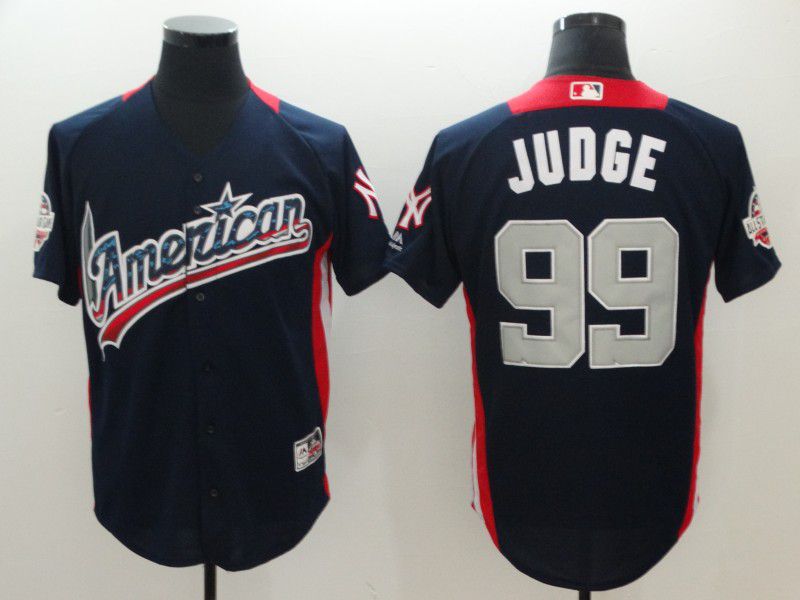 Men New York Yankees #99 Judge Blue All star MLB Jerseys